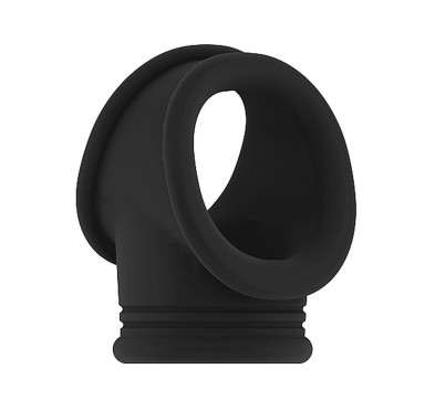 No.48 - Cockring with Ball Strap - Black